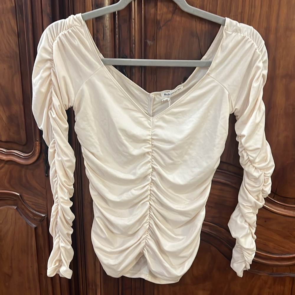 NWT Reformation Ivory Off-Shoulder Blouse